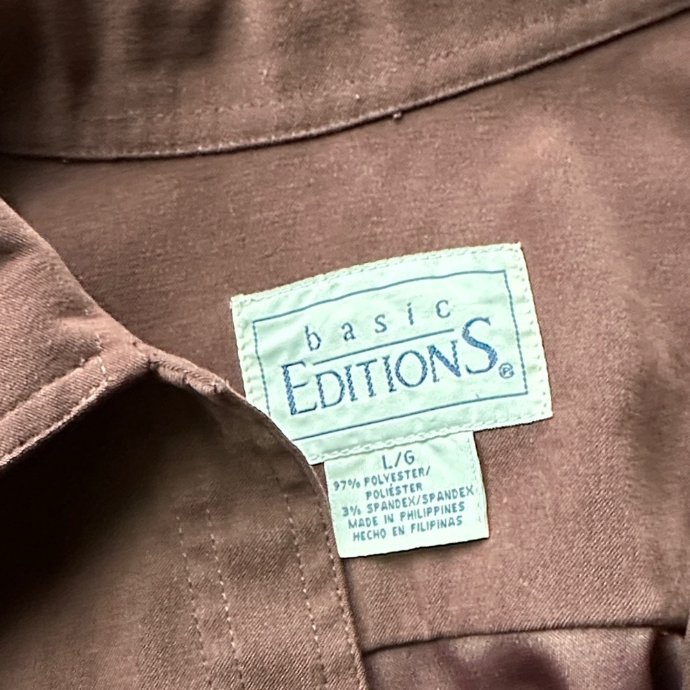 Basic Editions Dark Brown Button-Down Shirt - Picture 2 of 5
